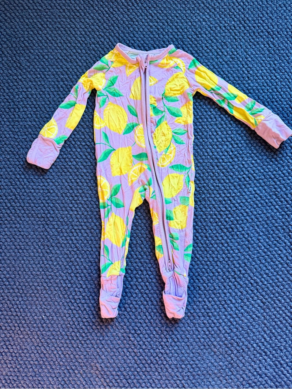 Little Sleepies Purple & Yellow Lemon-Print Footed One-Piece